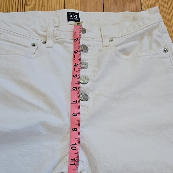 Gap High Rise White Button Fly Vintage Slim Jeans 6 Minimalist Slim Straight - Picture 10 of 11